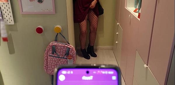  Public Remote Vibrator In the Mall - I control the pussy with lush - MissCreamy